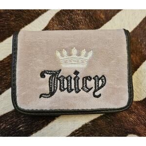 Y2K Juicy Couture Pink Velour ID Wallet Dusty Blush